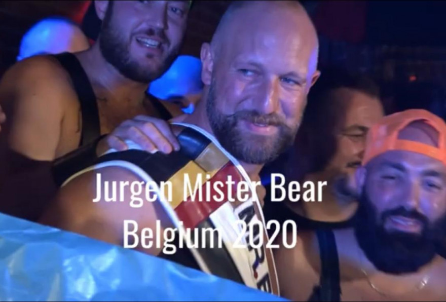 Jurgen tijdens Mister Bear verkiezing 2020